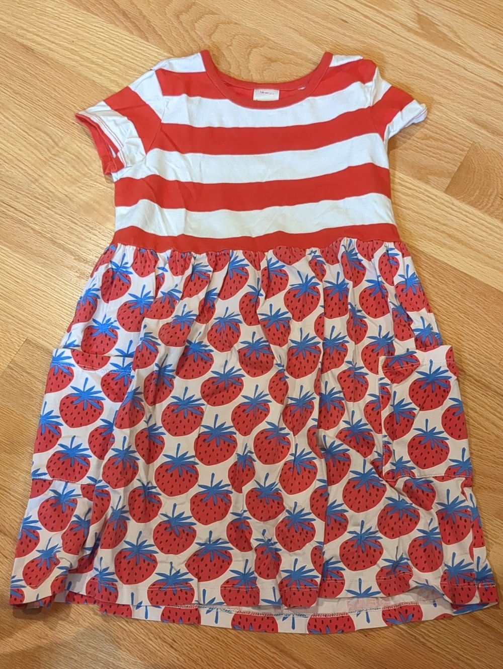 Hanna Andersson Red & White Stripe Dress with Strawberry Print